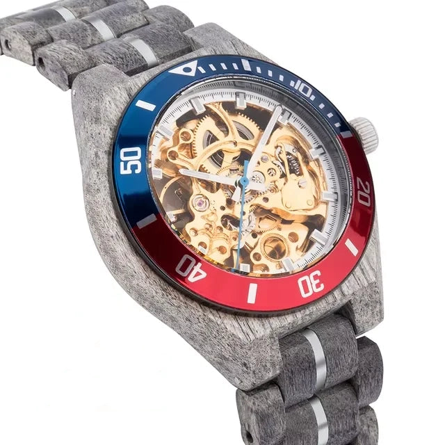 BUCK Wooden Watches Men Luxury Fashion Automatic Wristwatch Luminous Timepiece Clock