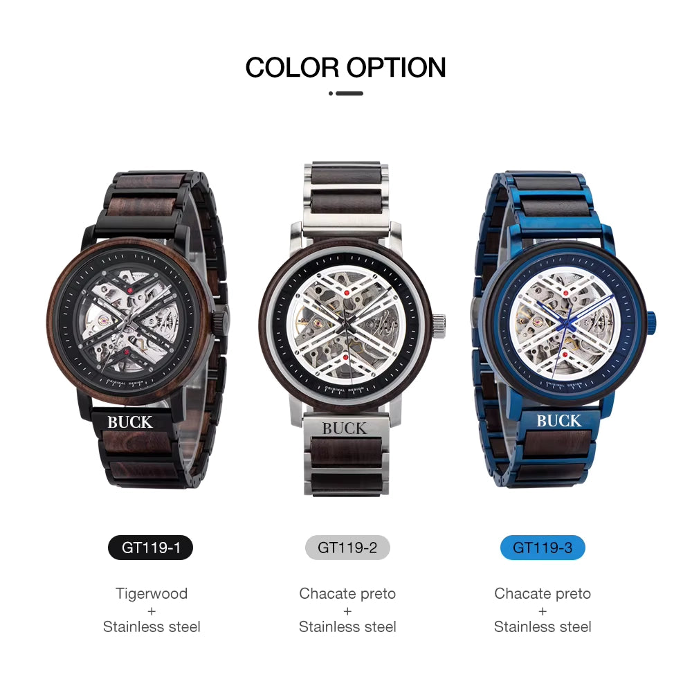 BUCK WATCHES X Series Men's Automatic Watches Original Luxury Self-wind Mechanical Watch