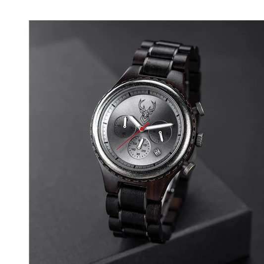 BUCK Luxury Mens Watches Fashion Men Wooden Quartz Wrist Watch for Man Business Casual Multifunctional Chronograph