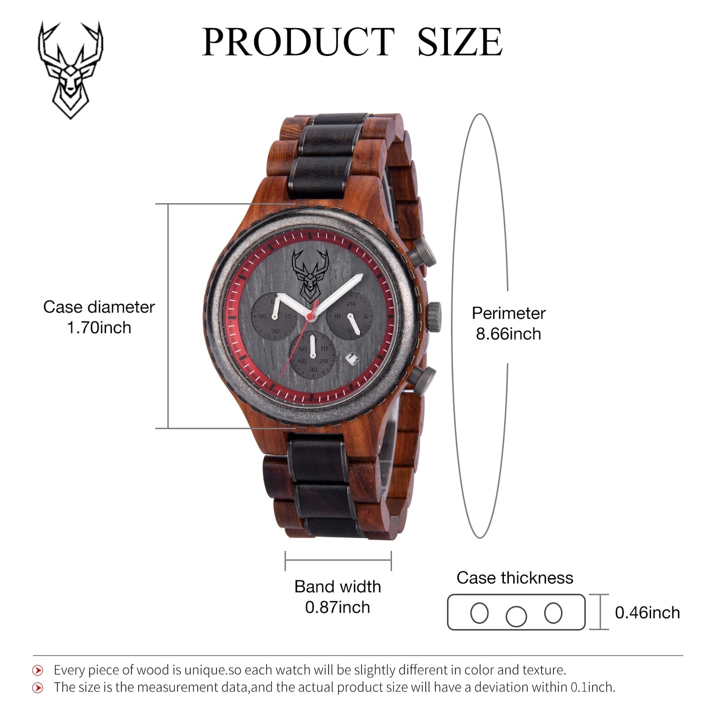 BUCK Luxury Mens Watches Fashion Men Wooden Quartz Wrist Watch for Man Business Casual Multifunctional Chronograph