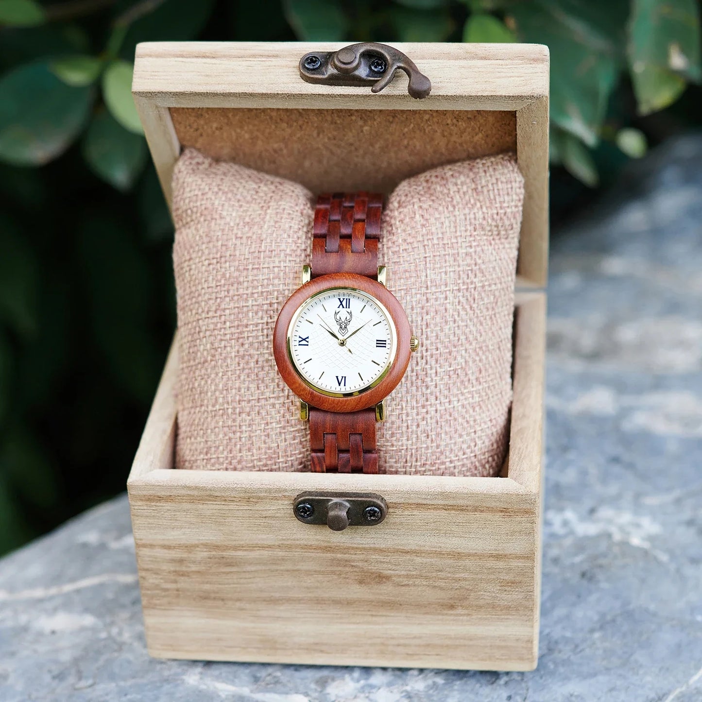 BUCK Women's Wooden Watch 2025 New Elegant Quartz Wristwatch for Ladies and Girl Natural Wood Timepiece Gift for Girlfriend