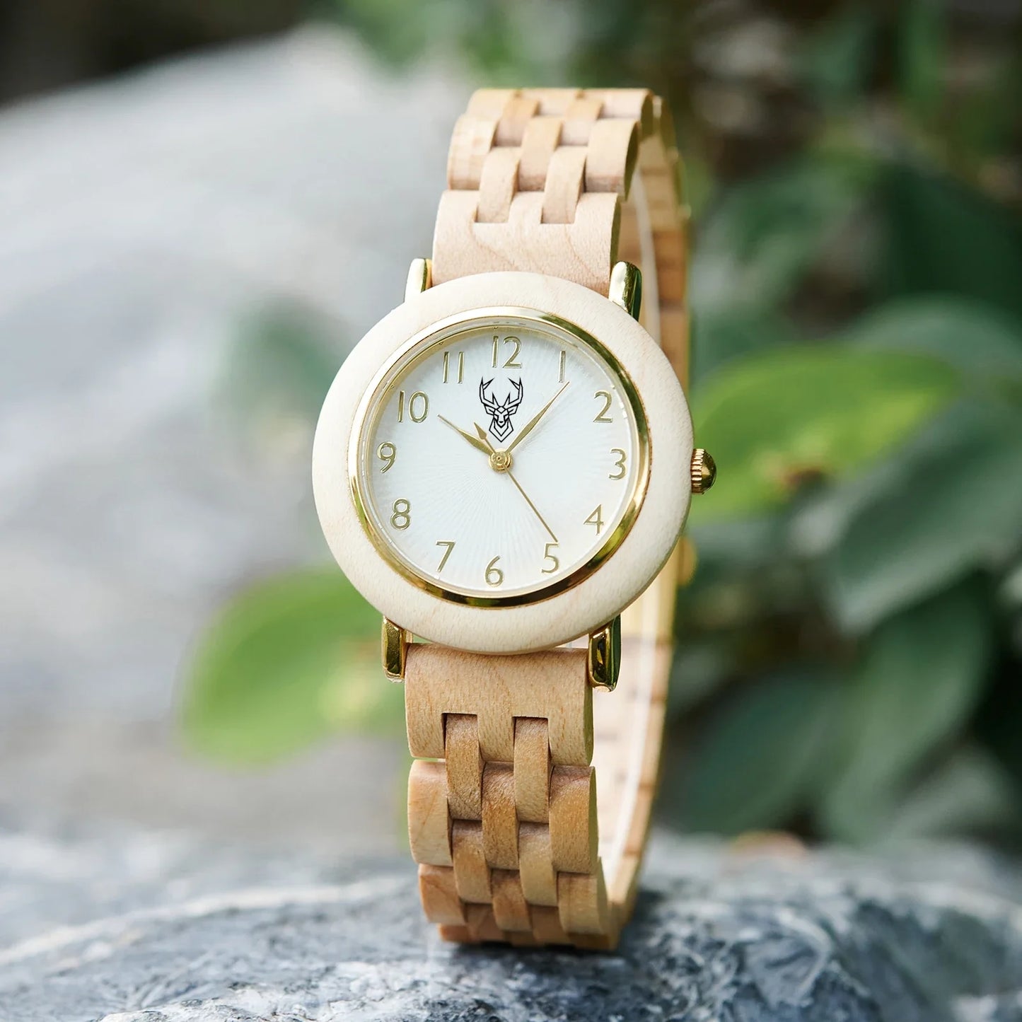 BUCK Women's Wooden Watch 2025 New Elegant Quartz Wristwatch for Ladies and Girl Natural Wood Timepiece Gift for Girlfriend