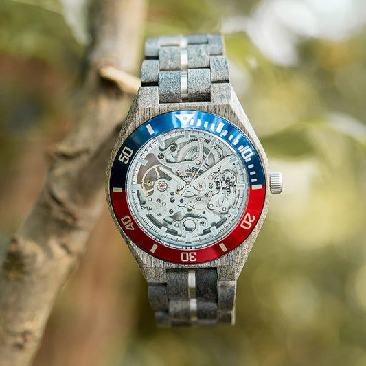 BUCK Wooden Watches Men Luxury Fashion Automatic Wristwatch Luminous Timepiece Clock