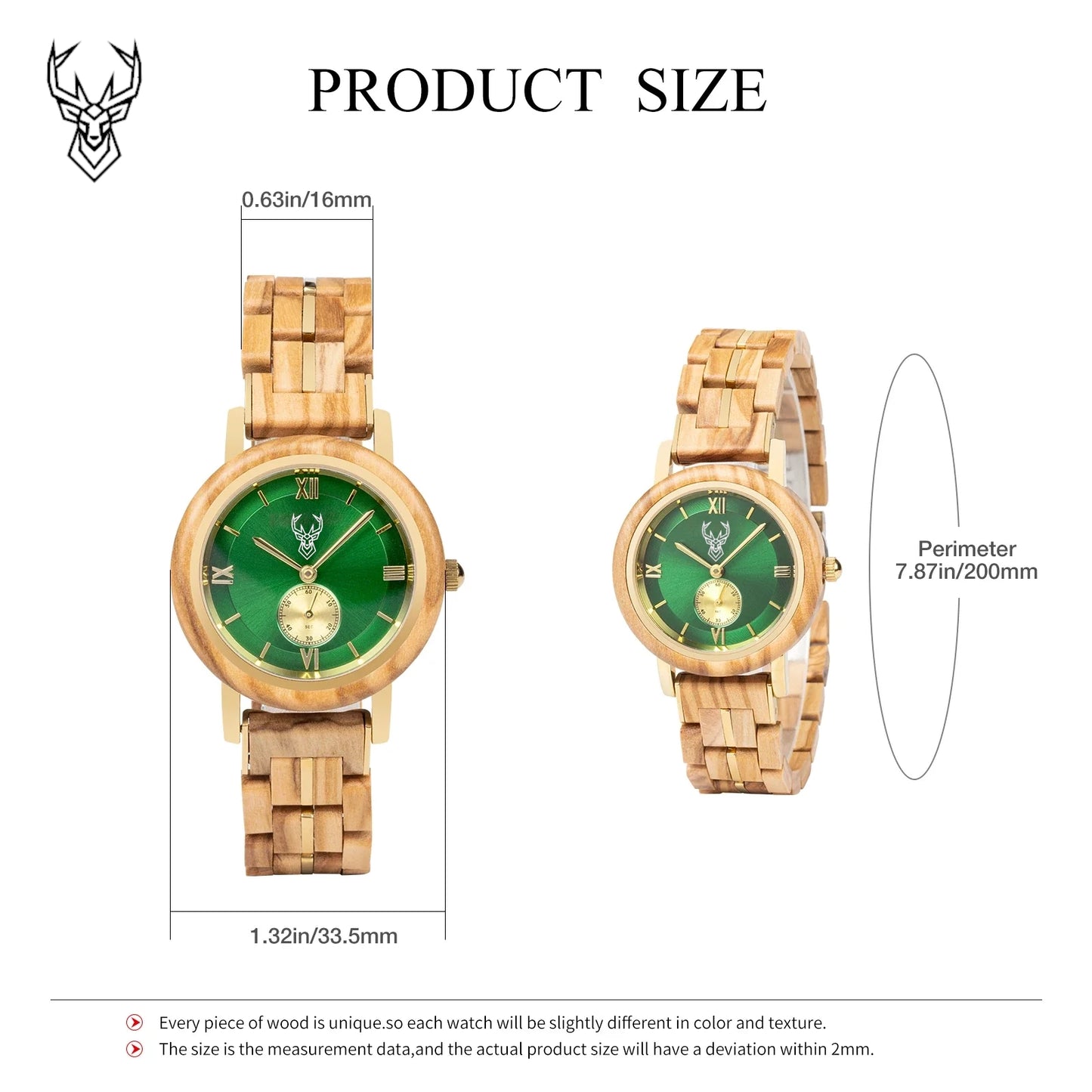 Women's Watch BUCK Luxury Wooden Watches for Women