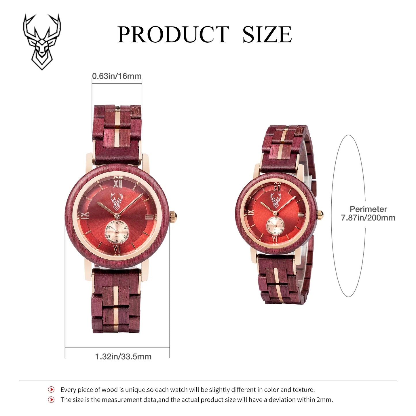 Women's Watch BUCK Luxury Wooden Watches for Women